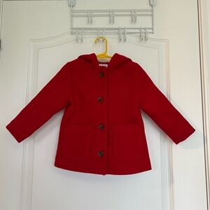 Toddler Red Hooded Coat with Ears – Size 2T
